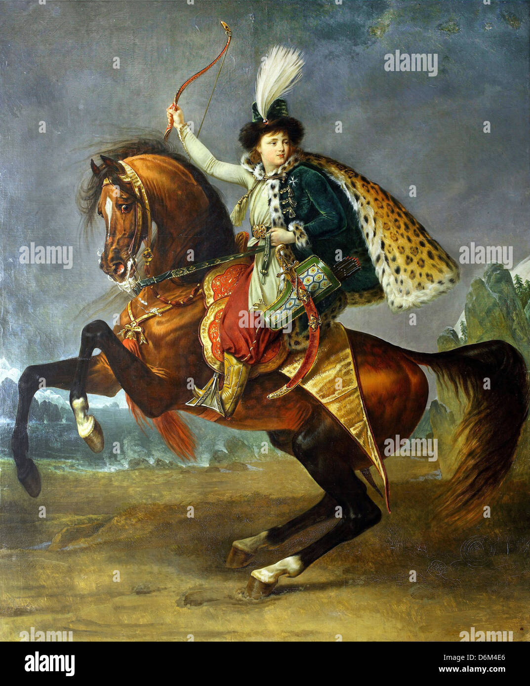 Antoine-Jean Gros, Equestrian Porträt des Fürsten Boris Jussupow 1809 Öl auf Leinwand. Puschkin-Museum, Moskau Stockfoto