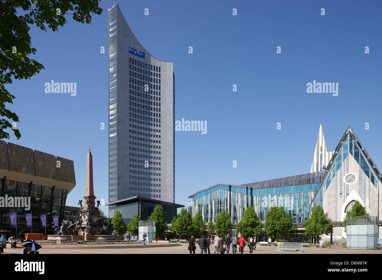 Leipzig, Gewandhaus, Leipzig University und Universitätskirche Stockfoto