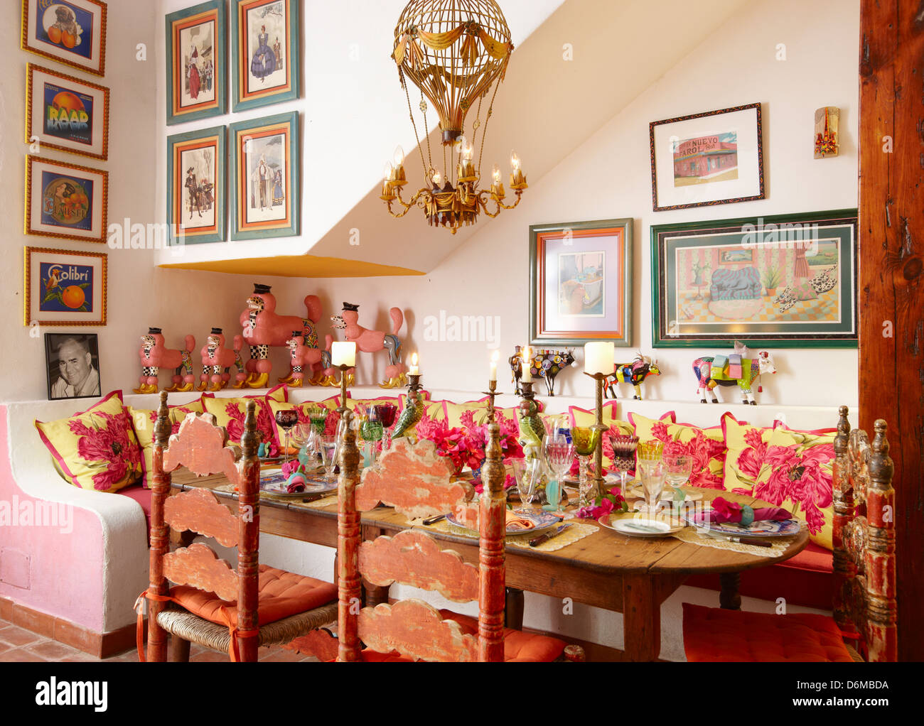 Küche verrückt Pudel Spaß helle Farben Beverly Feldman Schuh Designer Haus Alicante Spanien Stockfoto Küche verrückt Pudel Spaß helle Farben Beverly Feldman Schuh Designer Haus Alicante Spanien Stockfoto