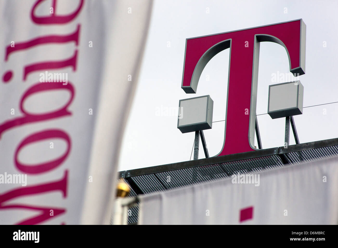 Firmensitz, T Mobile, Logo, Prag Tschechische Republik Stockfoto