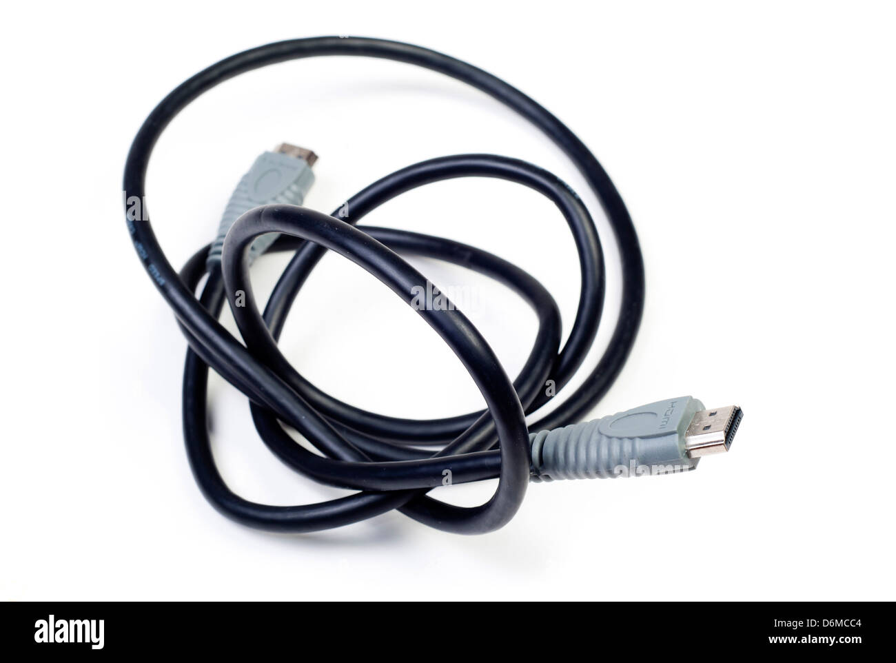 HDMI-video-Kabel auf weiß Stockfoto