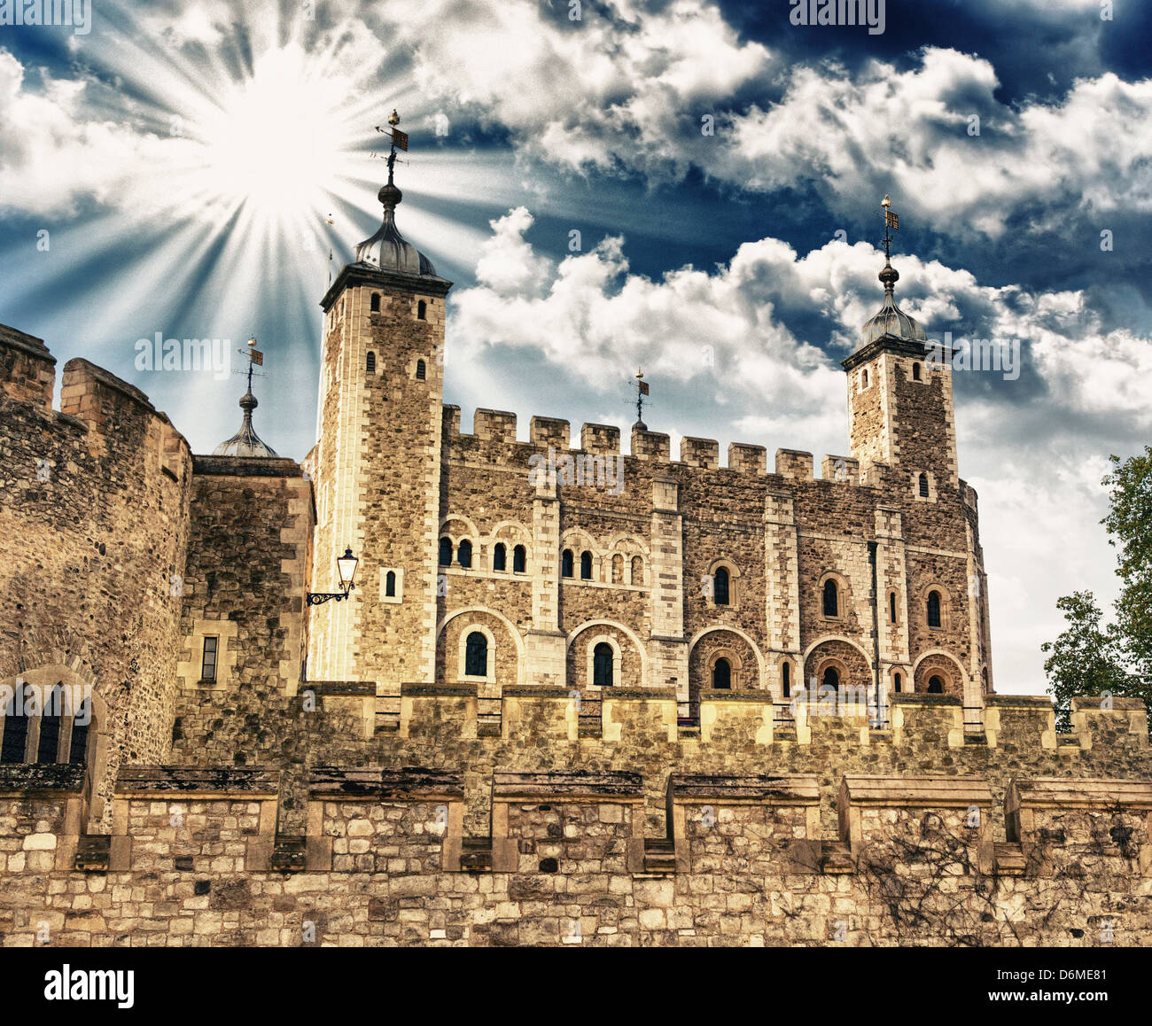 Tower von London - Sonnenuntergang Herbstfarben - UK Stockfoto