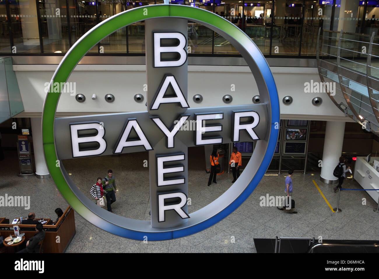 Frankfurt Am Main, Deutschland, Firmen-Logo der Bayer AG Stockfoto