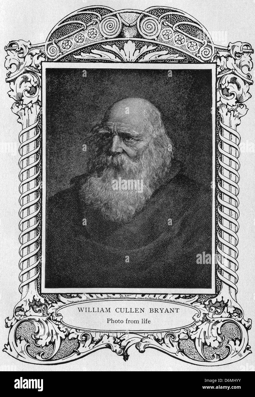 US-amerikanischer Dichter und Journalist William Cullen Bryant (1794-1878) diente als Herausgeber der New York Evening Post. Stockfoto