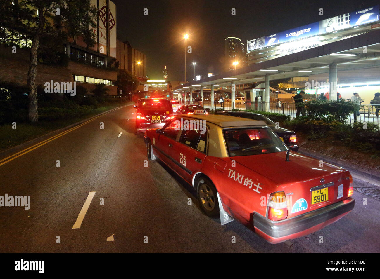 Hong Kong, China, Taxi in der Innenstadt von Stockfoto