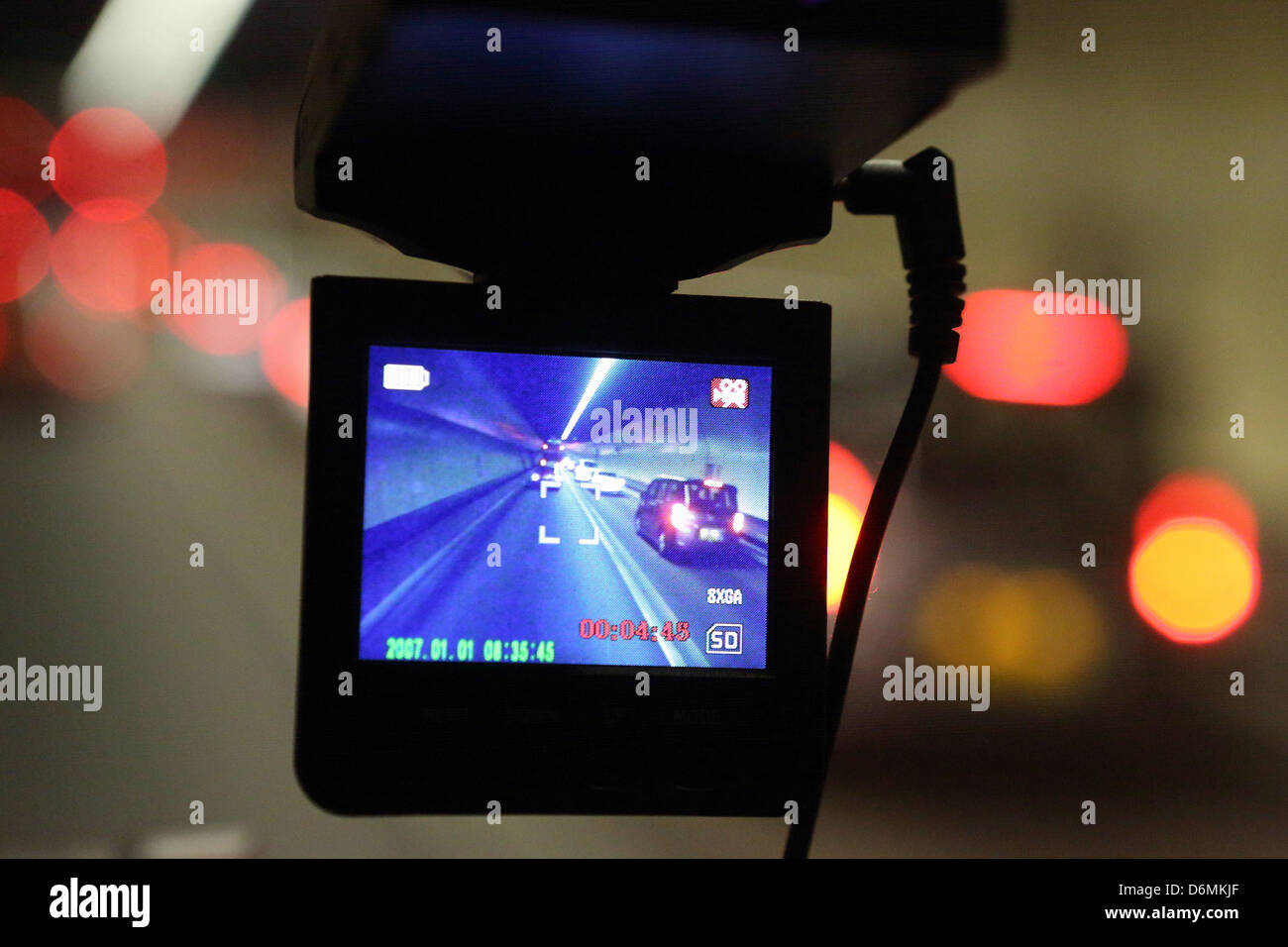 Hong Kong, China, Video-Aufnahme während einer Autofahrt Stockfoto