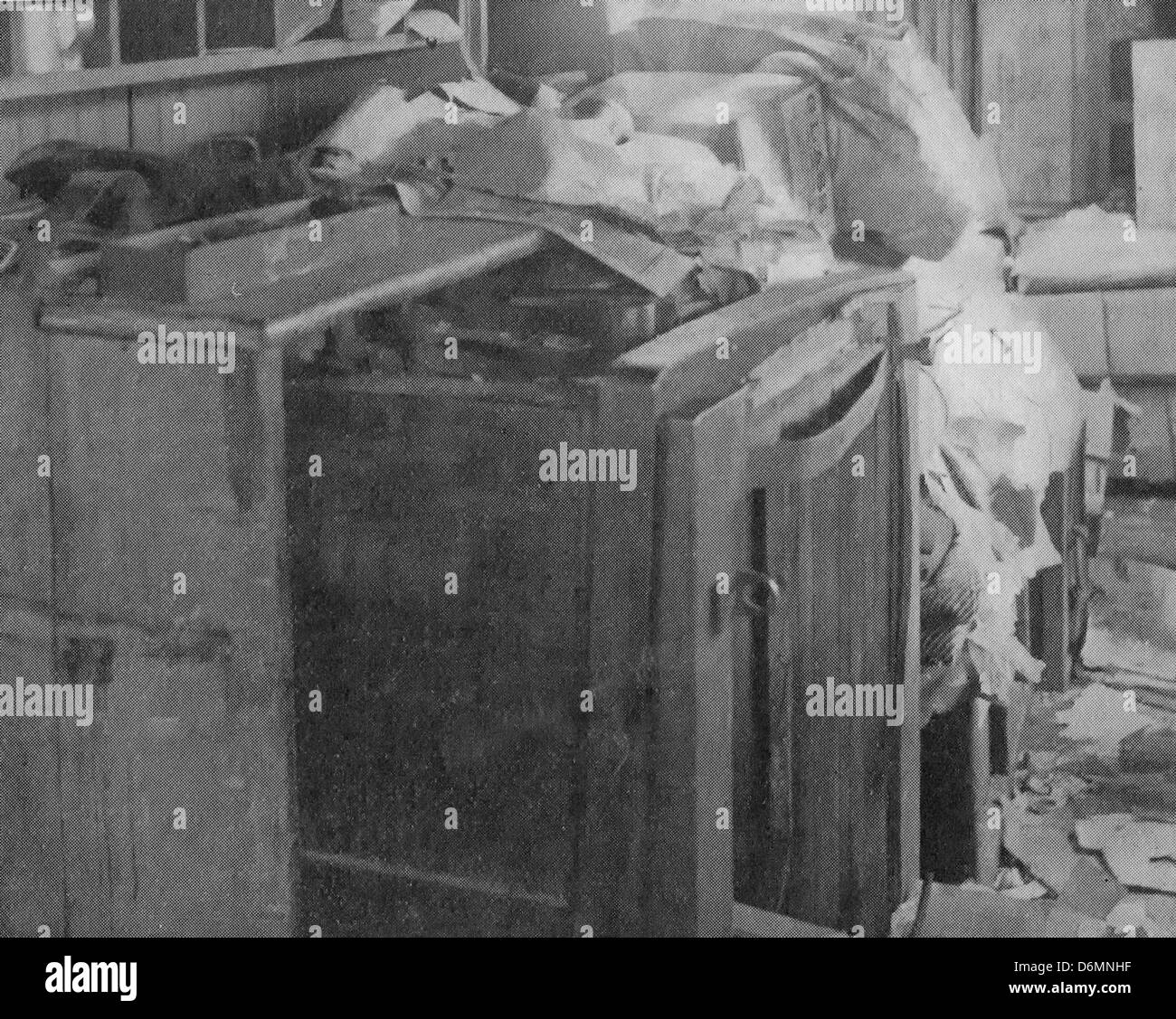 Wo die Räuber ihre Beute während Eisenbahnraub, 1912 gesichert Stockfoto
