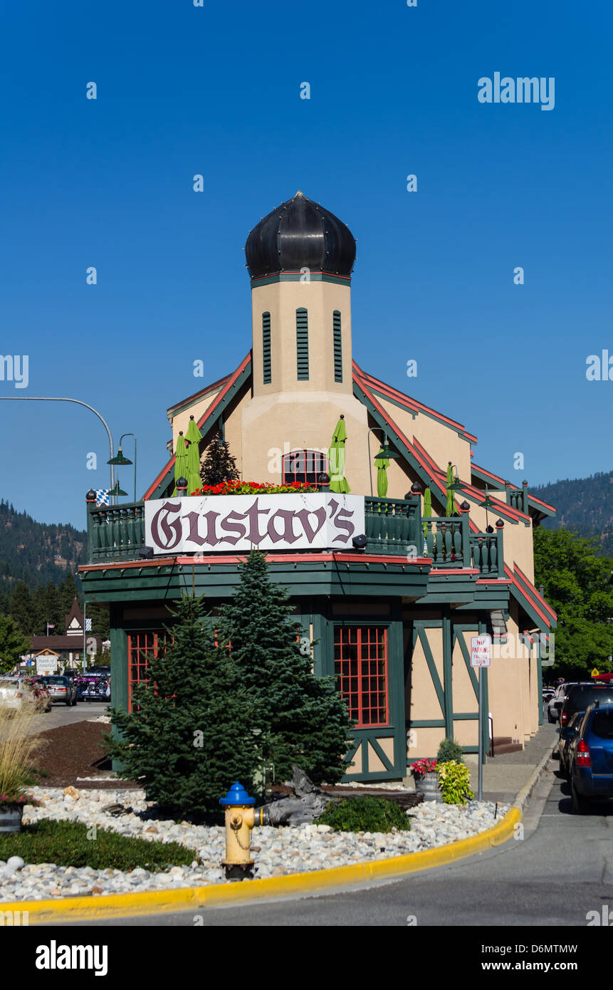 Bayerischen Themen Gebäude in Leavenworth, Washington, USA Stockfoto