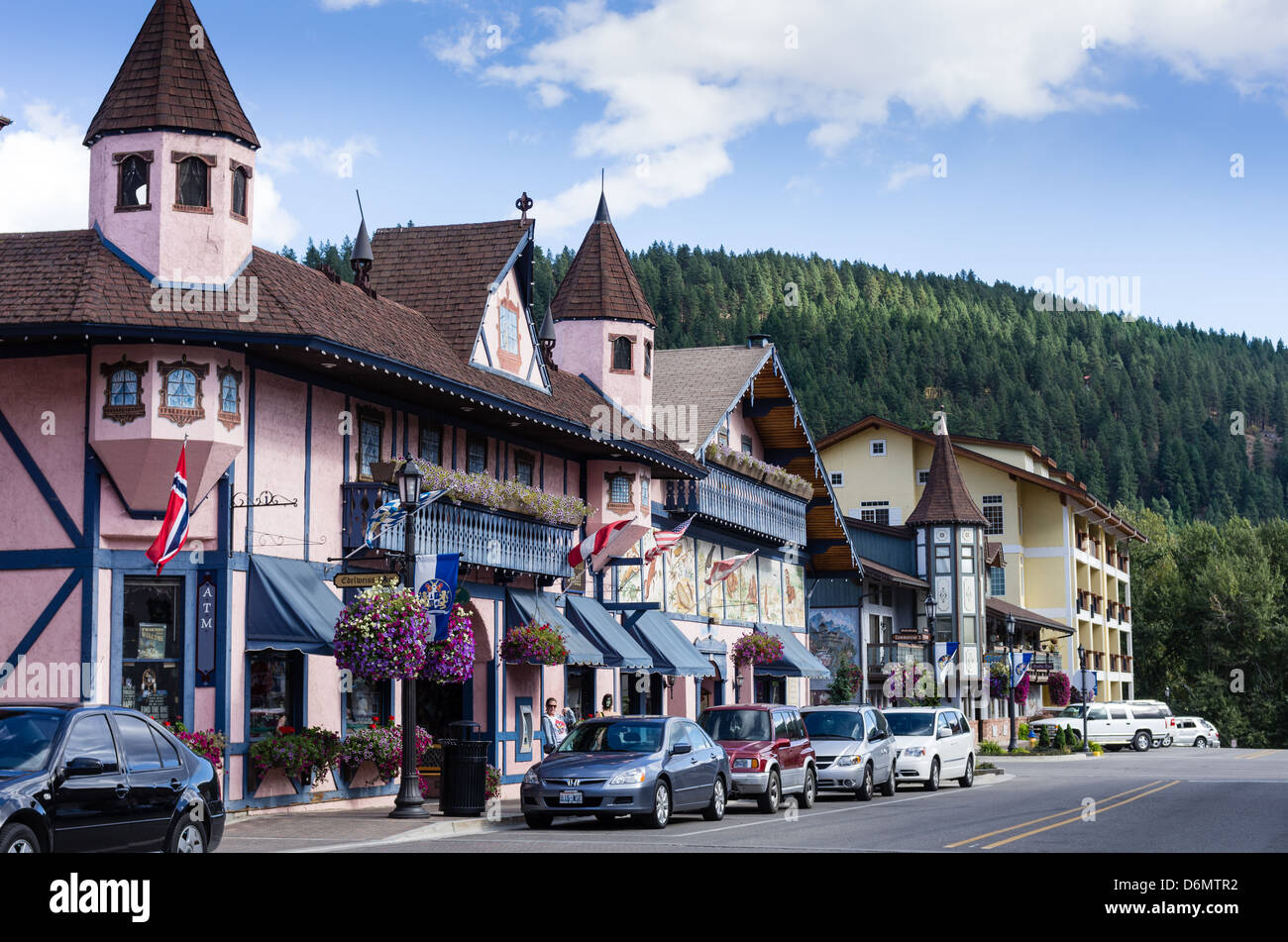 Bayerischen Themen Gebäude in Leavenworth, Washington, USA Stockfoto