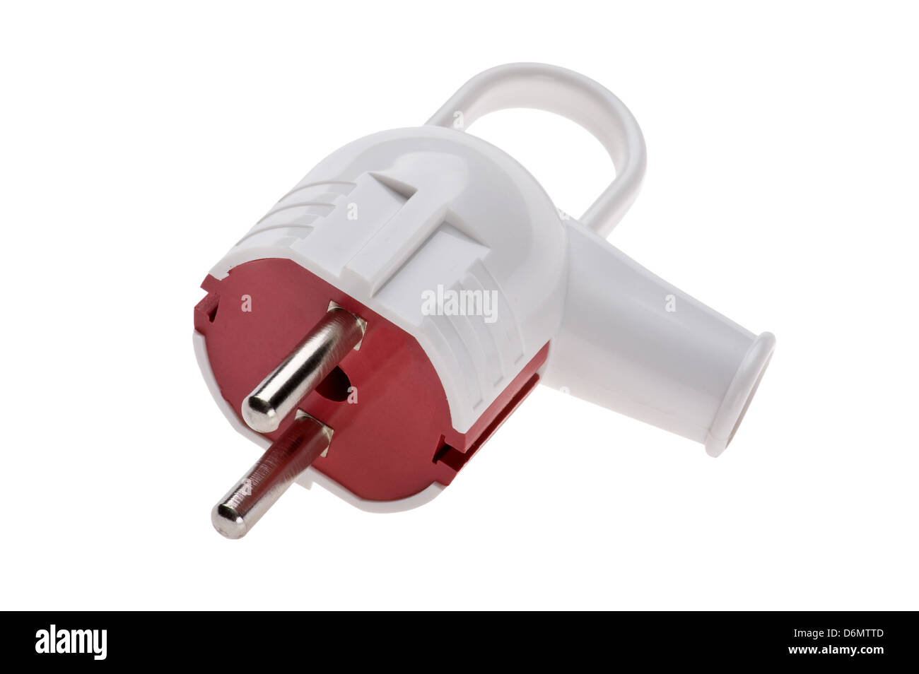 Neue elektrische Stecker isolierten auf weißen Hintergrund Stockfoto