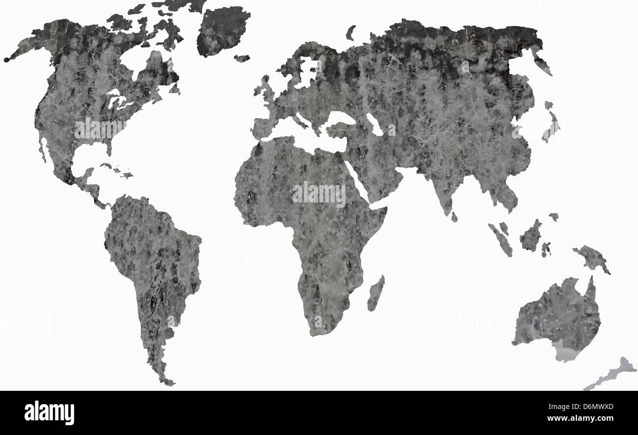 Weltkarte, Wasserkonzept Stockfoto