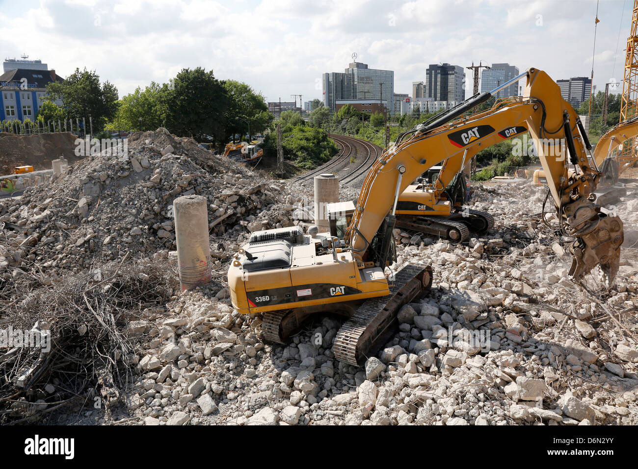 Essen, Deutschland, Vollsperrung der A40 wegen Straßenbauarbeiten Stockfoto