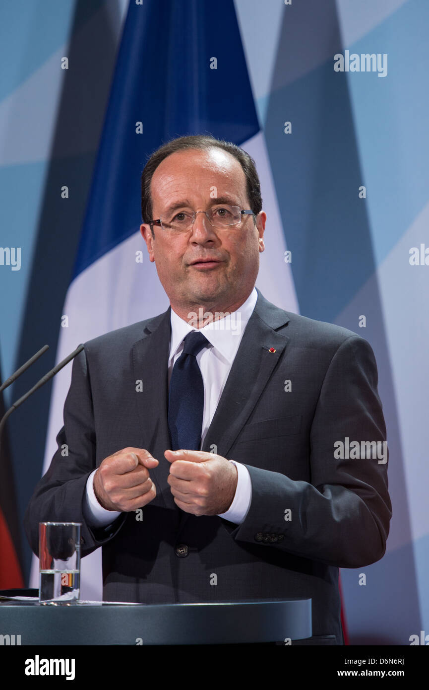 Berlin, Deutschland, Francois Hollande, staatliche Präsident der französischen Republik, der Bundeskanzlei Stockfoto