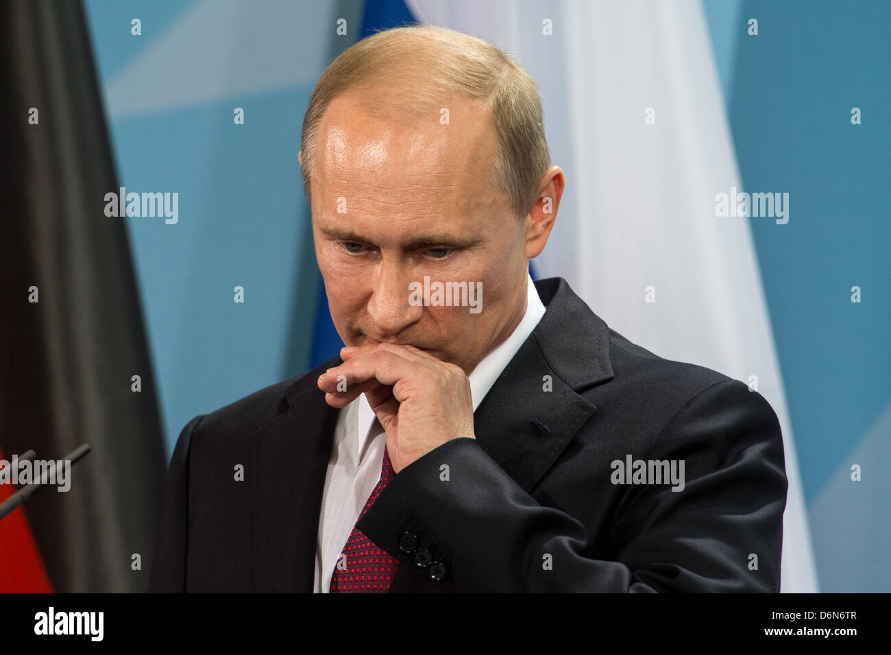 Berlin, Deutschland, Vladimir Vladimirovich Putin, Präsident der Russischen Föderation, der Bundeskanzlei Stockfoto