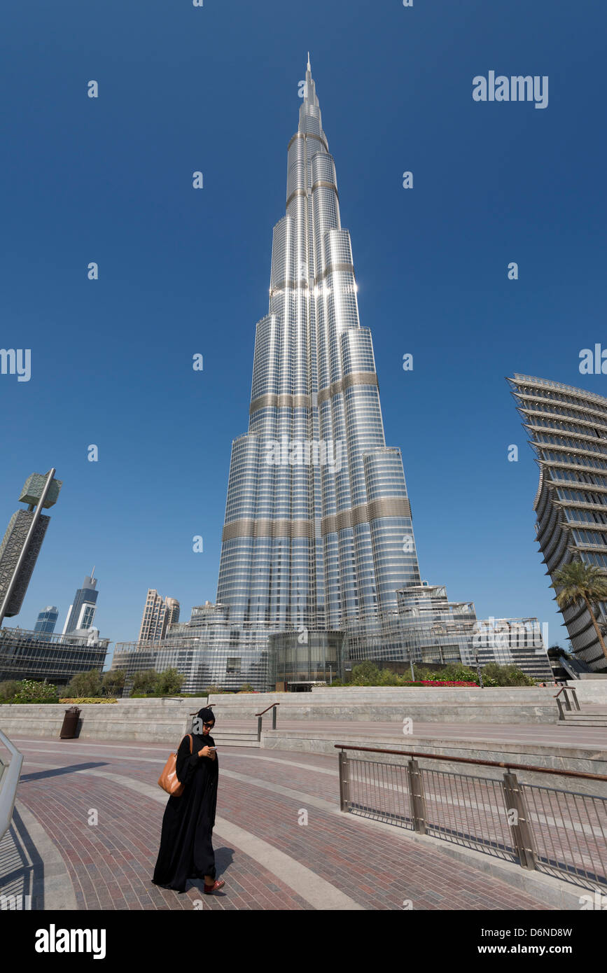 Tagsüber Blick auf Burj Khalifa Wolkenkratzer, weltweit höchsten Gebäude in Dubai Vereinigte Arabische Emirate Stockfoto