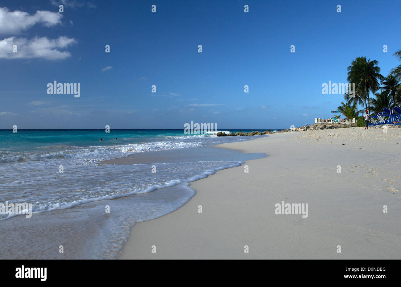 Bridgetown, Barbados, menschenleeren Strand von Dover Beach Stockfoto