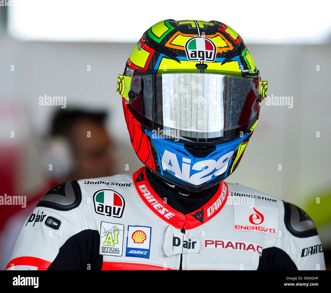 Austin, Texas, USA. 21. April 2013. Andrea Iannone #29 mit Pramac Racing beim Red Bull Grand Prix of the Americas, MotoGP. Austin, Texas. Stockfoto