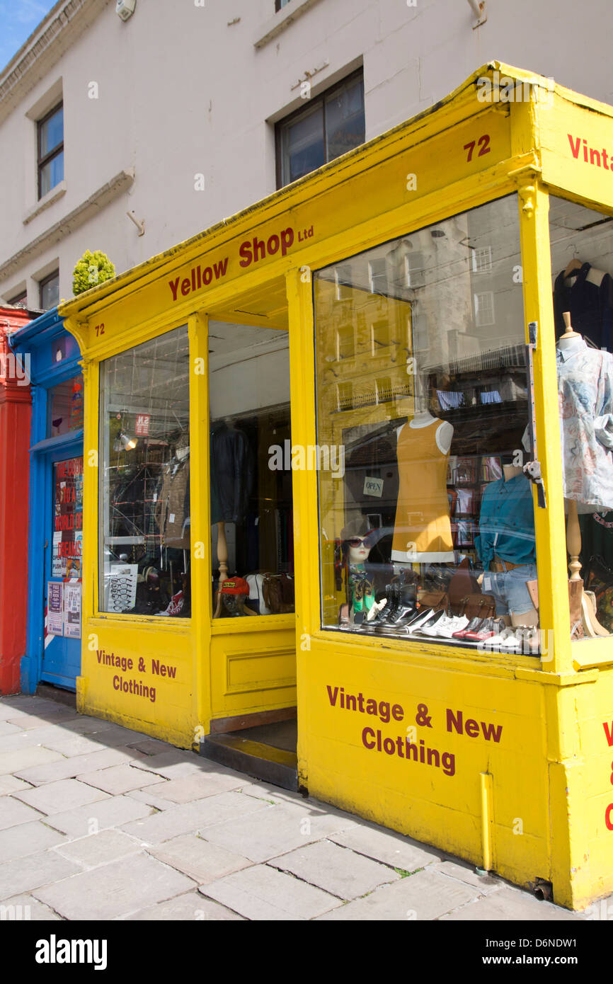 Gelb-Shop, Walcot Street, Bad eine georgische Stadt in Somerset, England UK Stockfoto