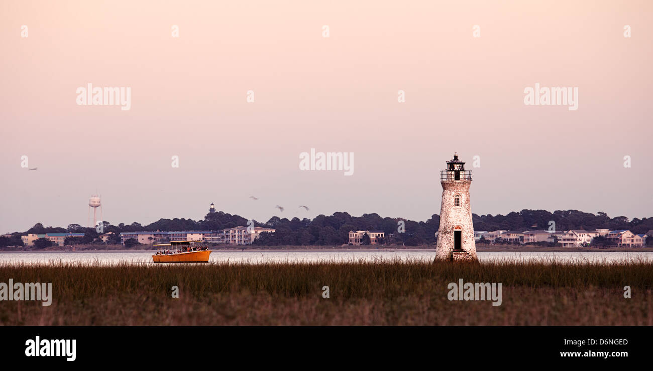 Alter Leuchtturm auf Cockspur Island, Georgia, USA Stockfoto