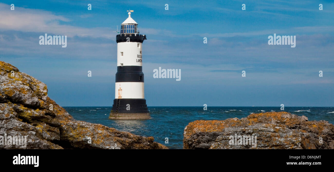 Penmon Leuchtturm, South East Anglesey Stockfoto