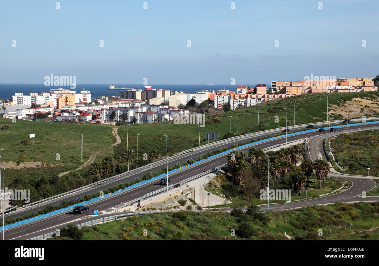 Autobahn in Algeciras, Andalusien Spanien Stockfoto