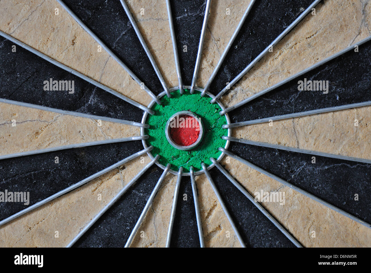 Dart-Board zeigt bullseye Stockfoto