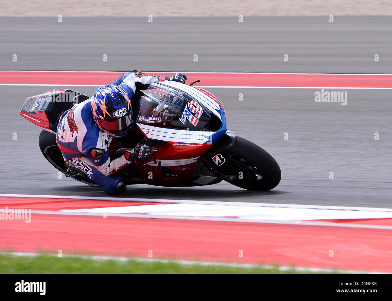 Austin, Texas, USA. 21. April 2013. Alvaro Bautista #19 von GO & FUN Honda Gresini während MotoGP Finale am Tag drei des Red Bull Grand Prix Amerikas am Circuit of the Americas in Austin, TX. Stockfoto