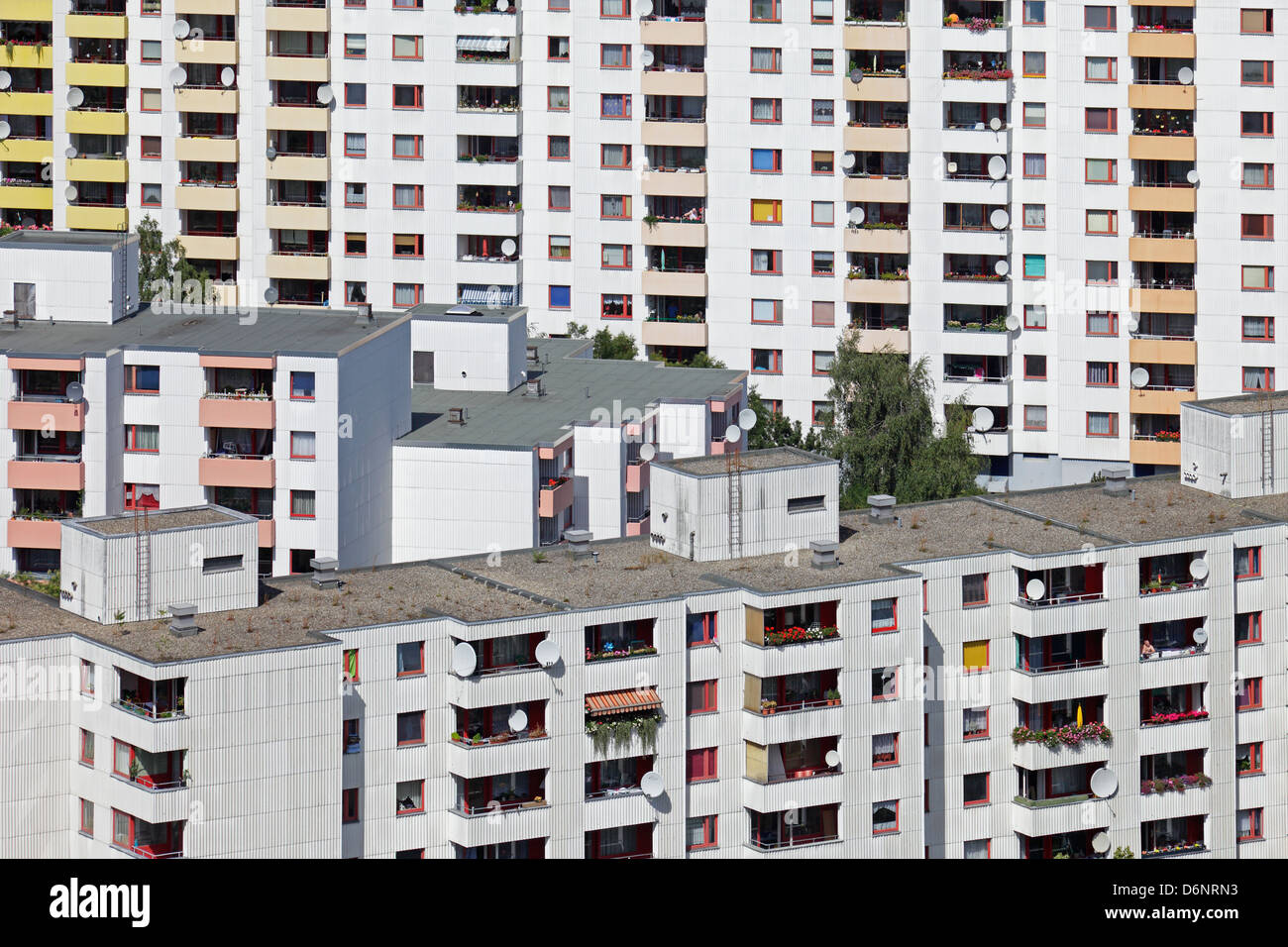 Berlin, Deutschland, Gropius Überblick über die Stadt vom höchsten Wohnturm IDEAL Stockfoto