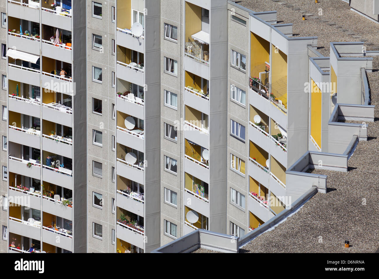 Berlin, Deutschland, Gropius Überblick über die Stadt vom höchsten Wohnturm IDEAL Stockfoto