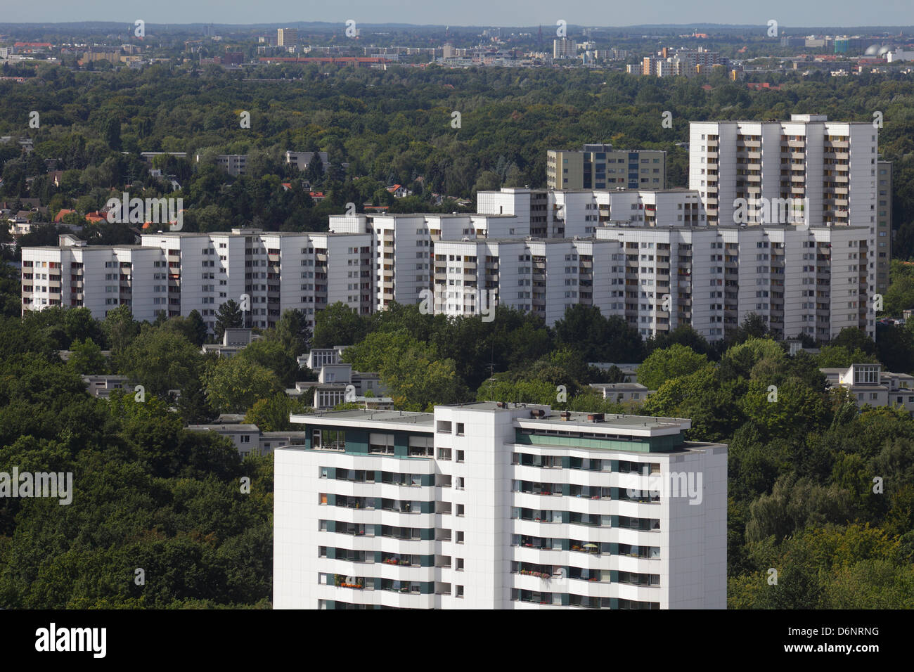 Berlin, Deutschland, Gropius Überblick über die Stadt vom höchsten Wohnturm IDEAL Stockfoto
