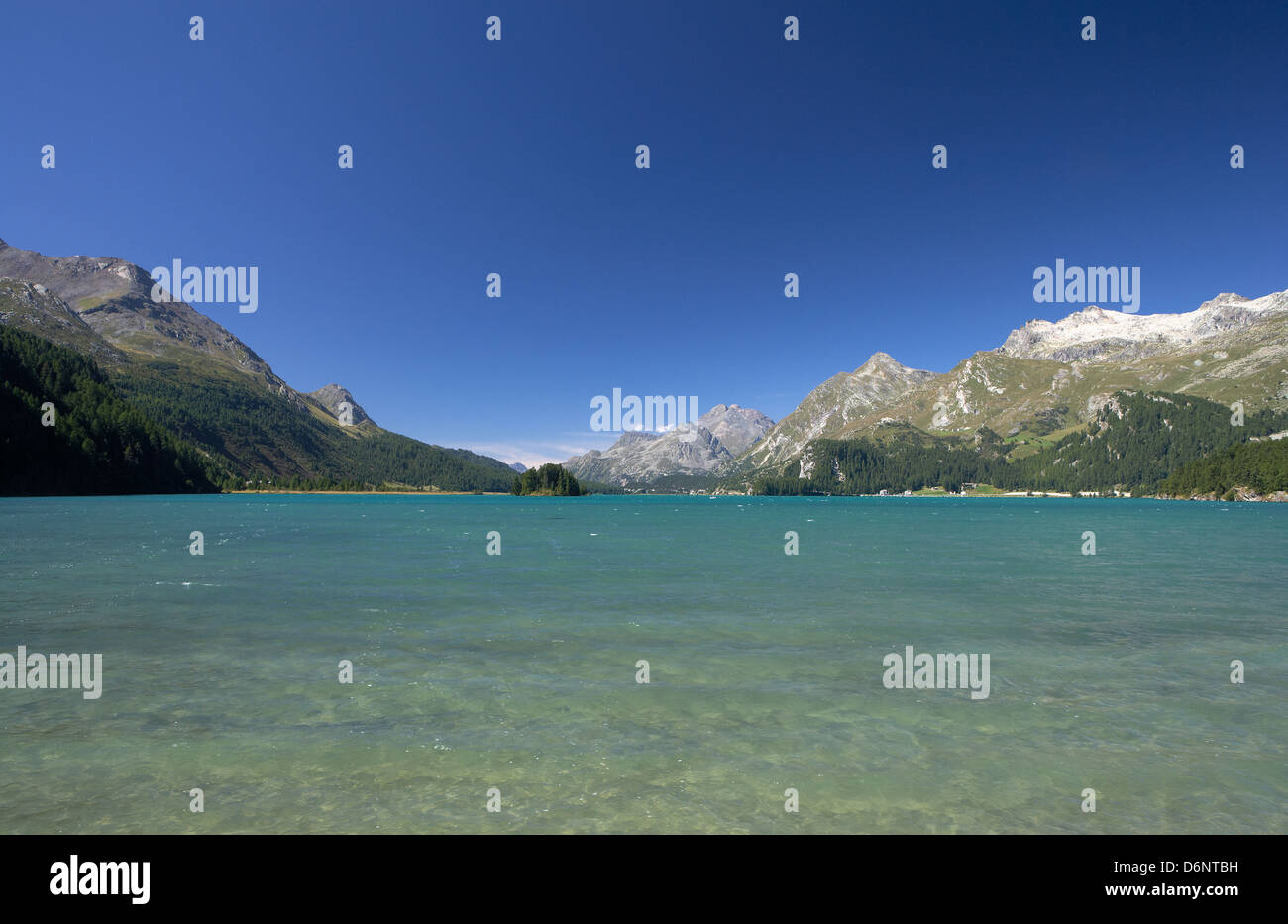 Sils Maria, Schweiz, den Silsersee im Oberengadin Stockfoto