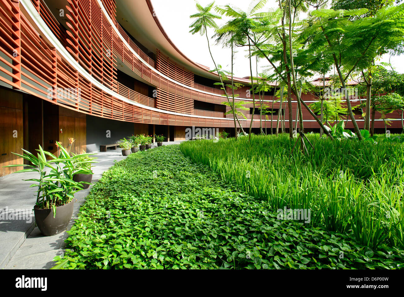 Capella Hotel, Sentosa Island, Singapur, Singapur. Architekt: Foster + Partners, 2009. Ansicht des Hotels. Stockfoto