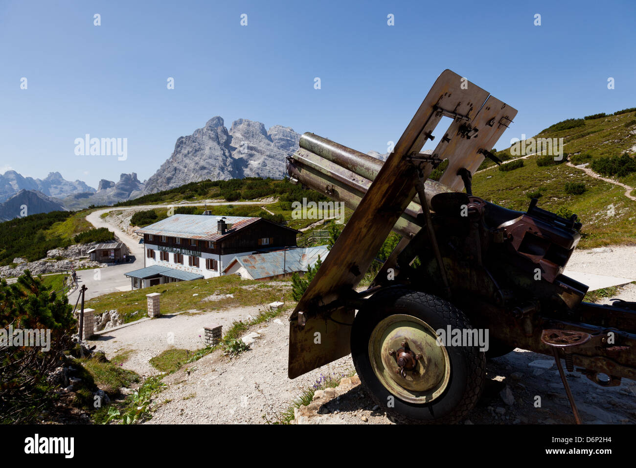 Monte Piana open-air ersten Weltkrieg Museum, Tre Cime di Lavaredo, Belluno, Bozen, Dolomiten, Italien, Europa Stockfoto