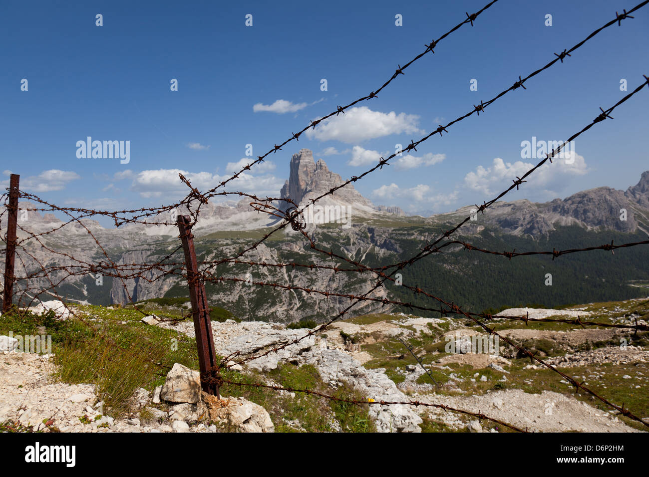 Monte Piana open-air ersten Weltkrieg Museum, Tre Cime di Lavaredo, Belluno, Bozen, Dolomiten, Italien, Europa Stockfoto