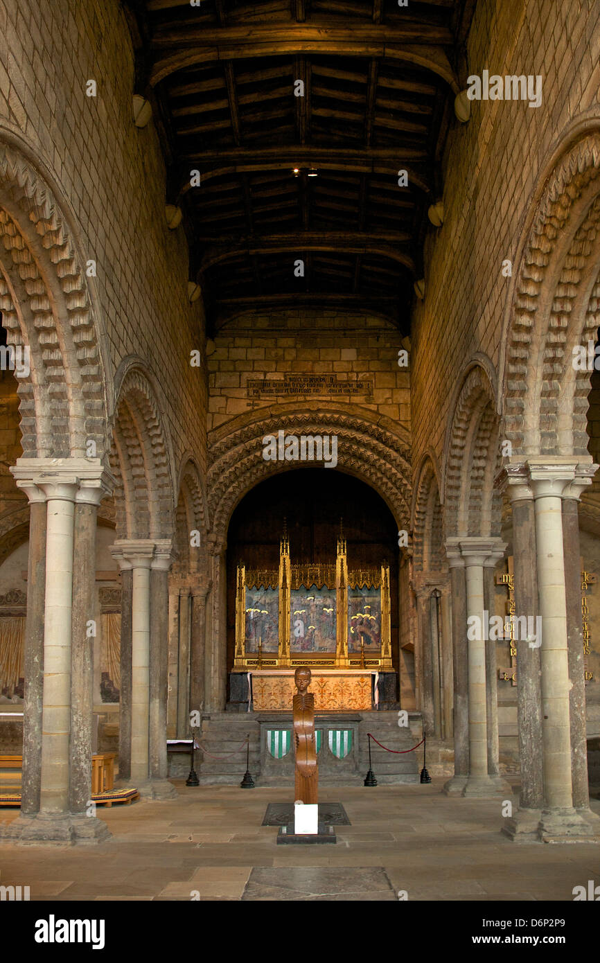 Innere des 12. Jahrhundert Norman romanische Galiläa Kapelle, Kathedrale von Durham County Durham, England, Vereinigtes Königreich, Europa Stockfoto