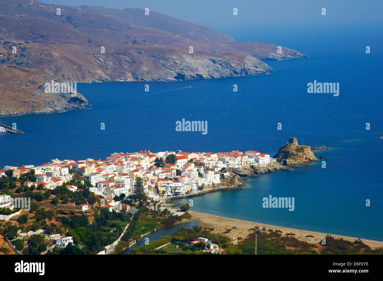 Hora, Insel Andros, Kykladen, griechische Inseln, Griechenland, Europa Stockfoto