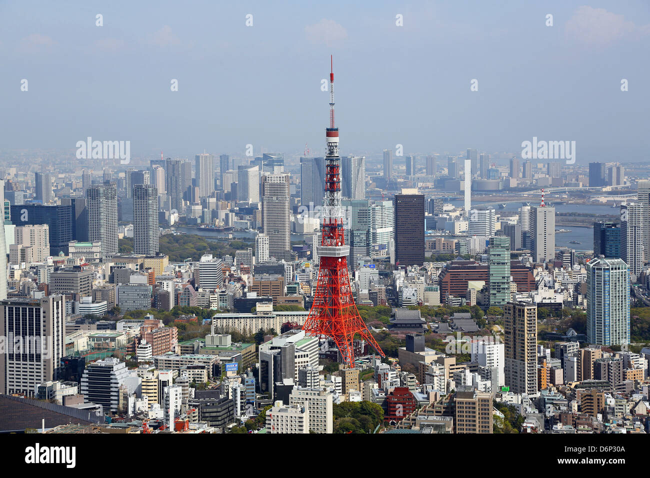 Überblick über die Skyline von Tokyo mit der Tokyo Tower, Tokyo, Japan Stockfoto