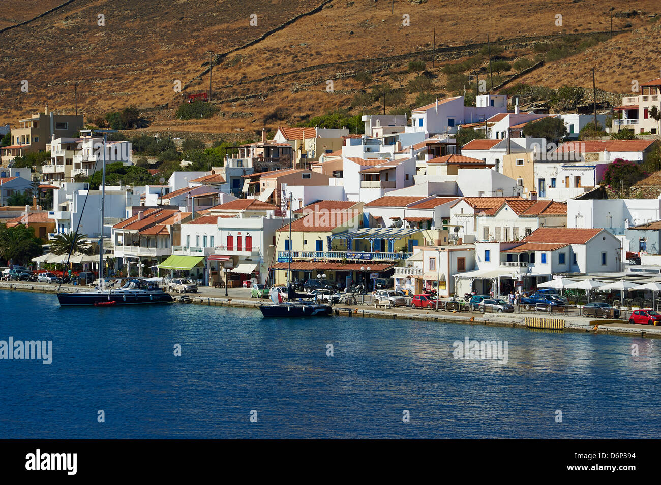 Korissia Hafen, Kea Insel, Kykladen, griechische Inseln, Griechenland, Europa Stockfoto