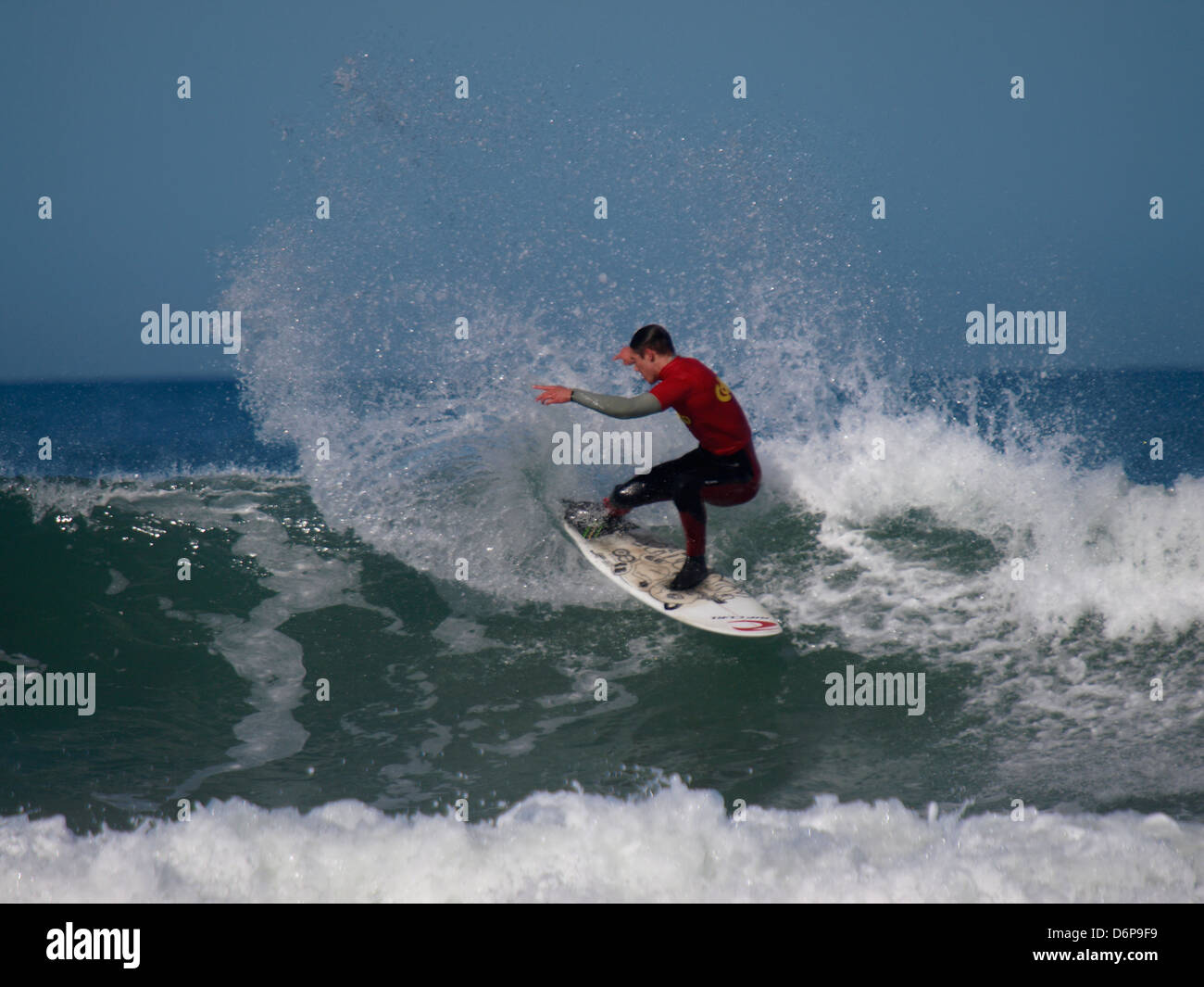 Calypso British Schools zu surfen, Meisterschaft, Widemouth Bay, Cornwall, UK 2013 Stockfoto