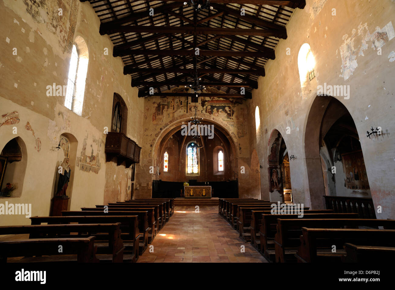 Italien, Umbrien, Montefalco, Kirche Sant'Agostino im Inneren Stockfoto