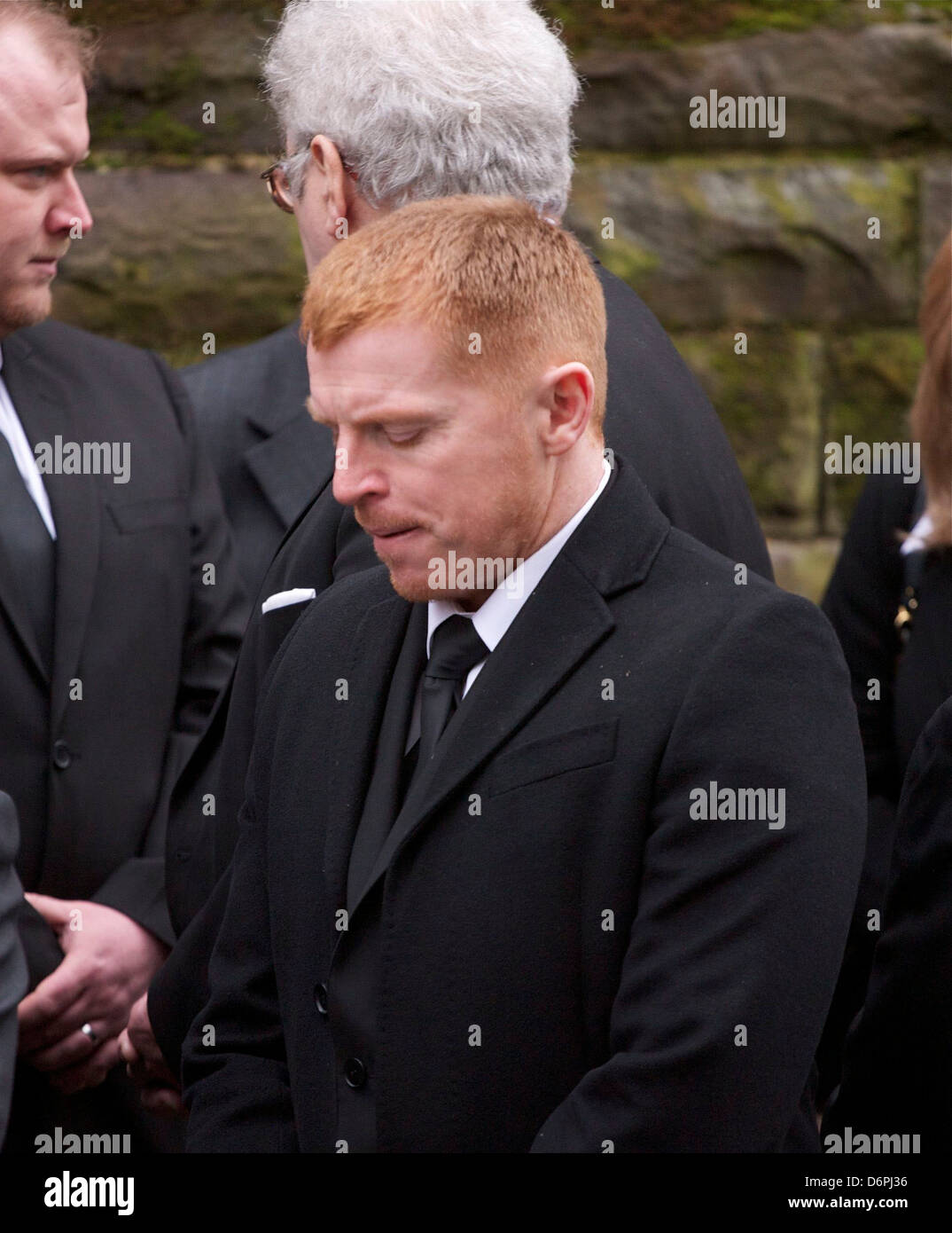 Neil Lennon die Beerdigung von Paul McBride QC, gehalten in der St Aloysius-Kirche in Garnethill Glasgow, Schottland - 12.03.12 Stockfoto