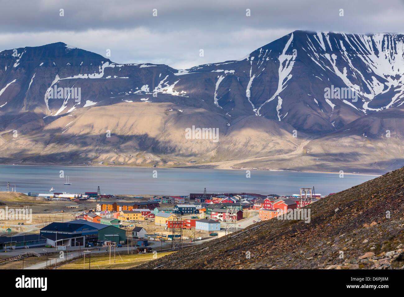 Longyearbyen, Insel Spitzbergen, Svalbard-Archipel, Norwegen, Skandinavien, Europa Stockfoto