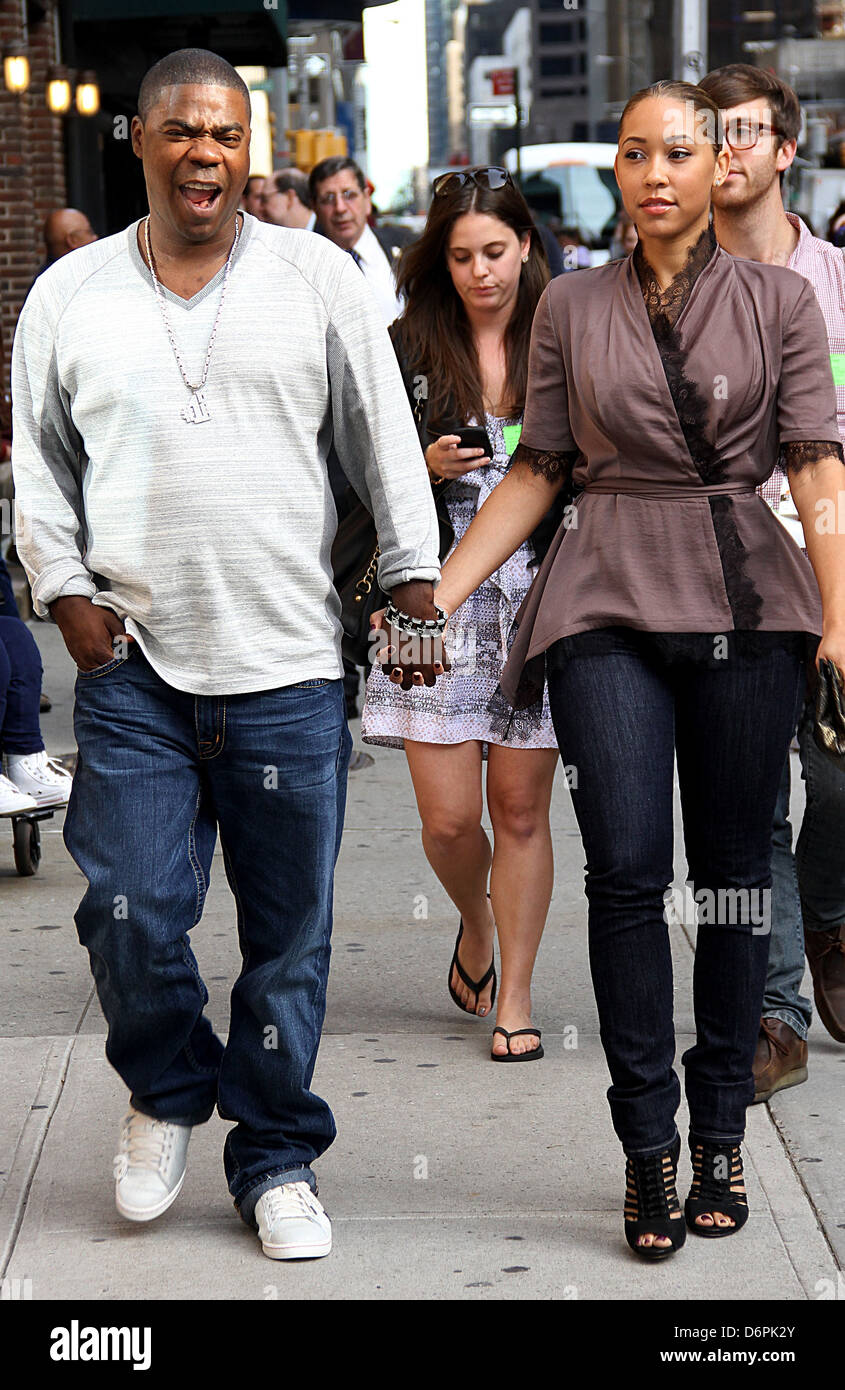 Tracy Morgan und Megan Wollover 'der Late Show with David Letterman"in der Ed Sullivan Theater - Ankunft New York City, USA- Stockfoto