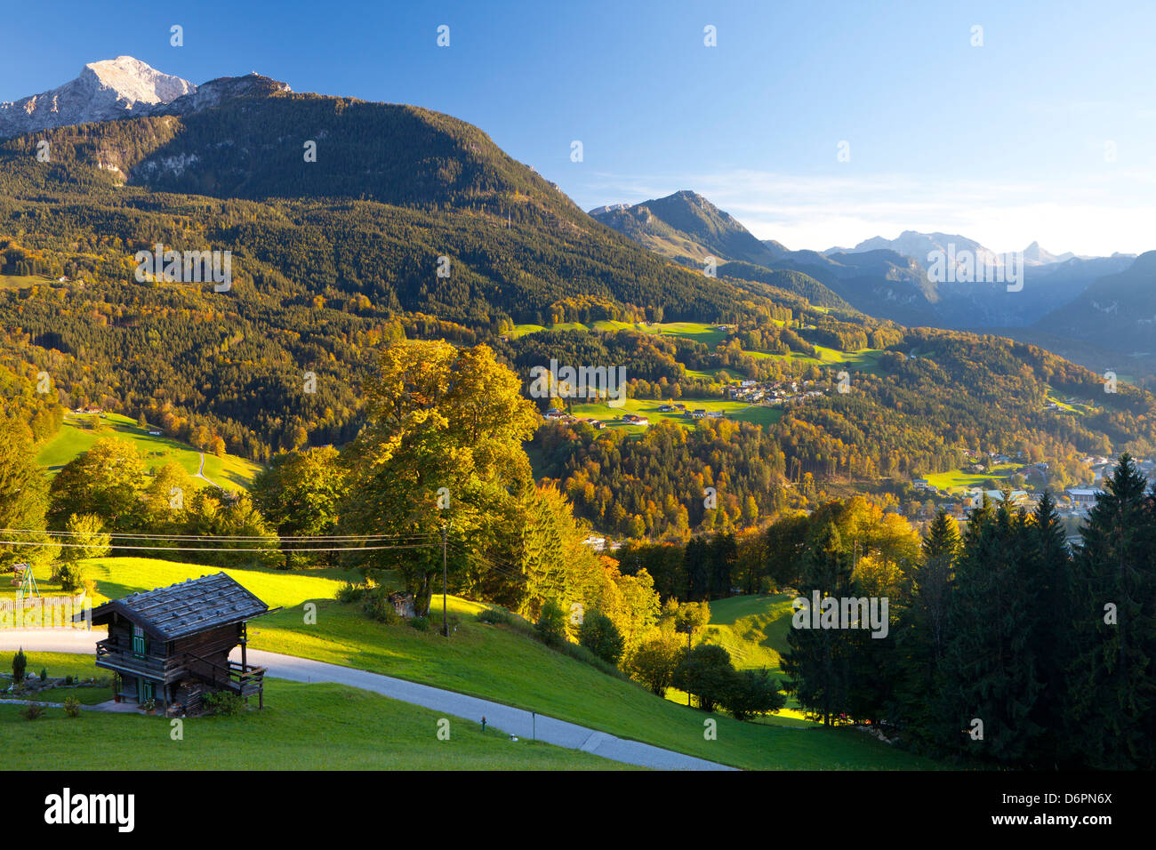 Überblick über Berchtesgaden, Bayern, Deutschland, Europa Stockfoto