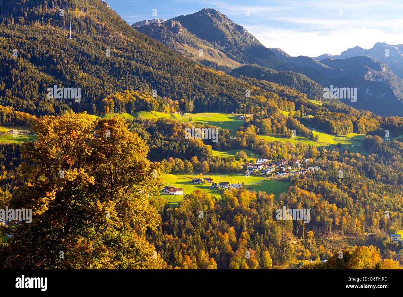 Blick auf Berchtesgaden, Bayern, Deutschland, Europa Stockfoto
