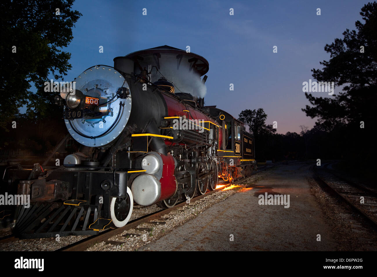 Dampflok in Texas State Railroad, Zwieback, Texas, USA Stockfoto