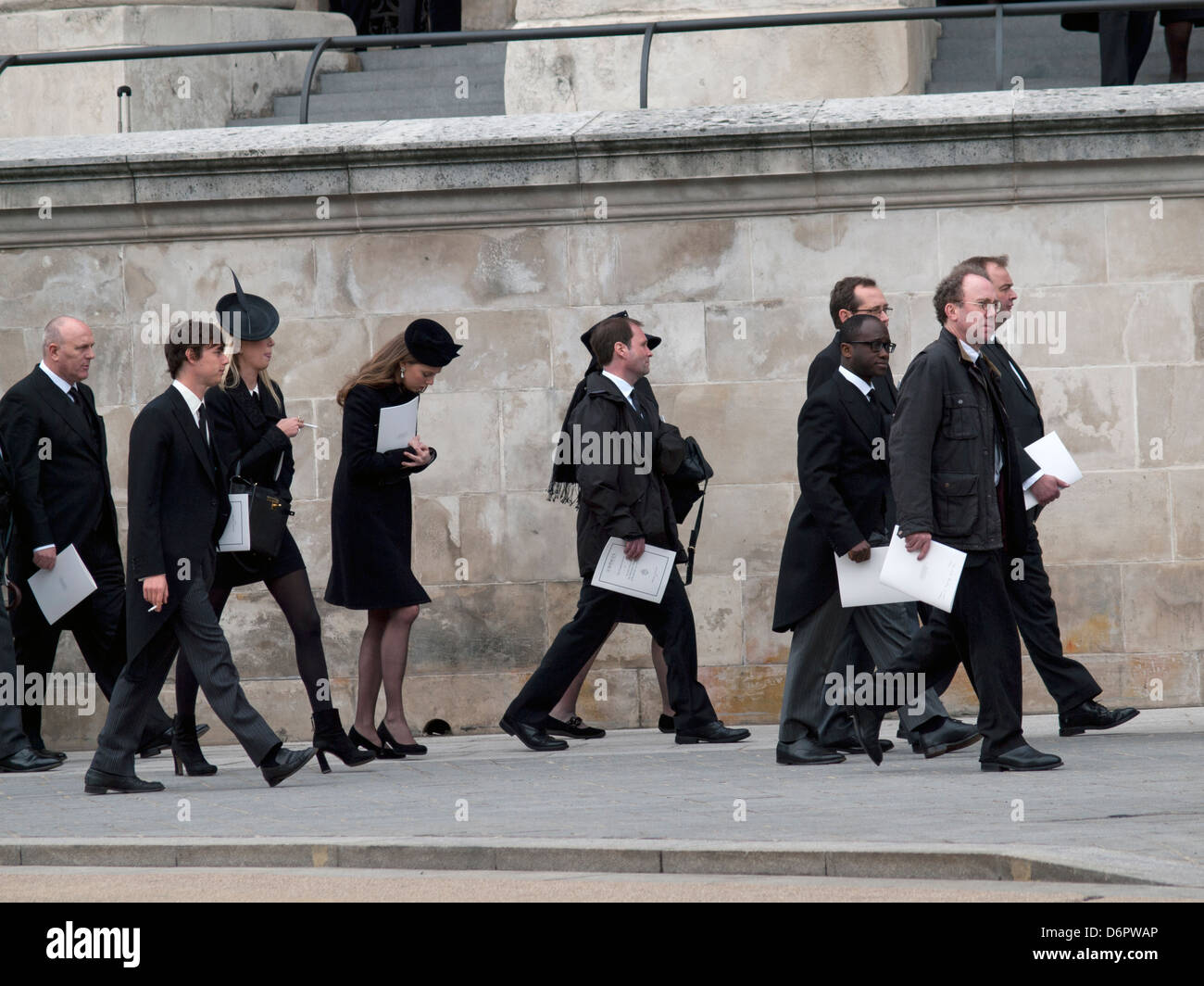 Trauernde an der Beerdigung von Margaret Thatcher. Stockfoto