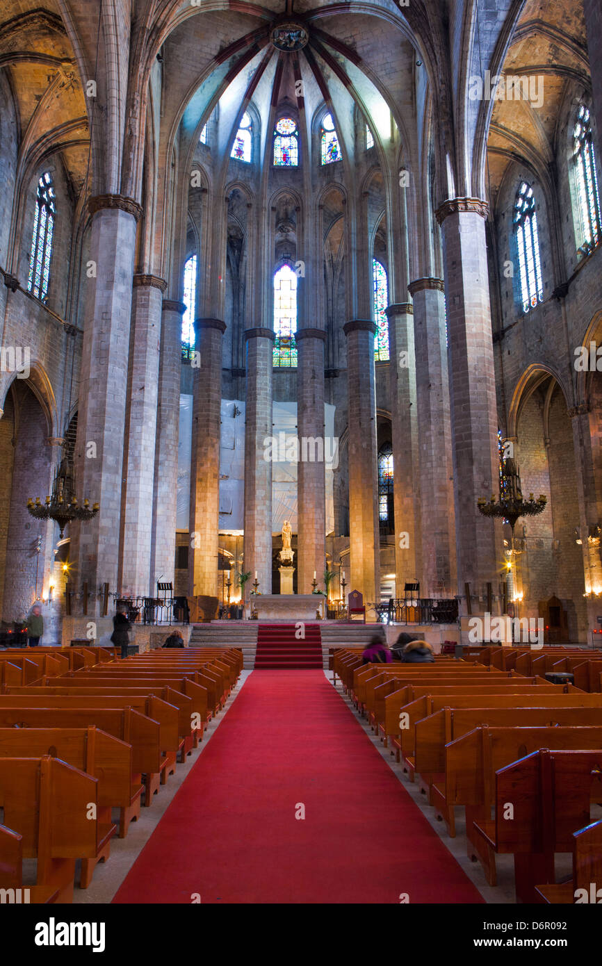 Kathedrale von Santa Maria del Mar, Barcelona, Spanien Stockfoto
