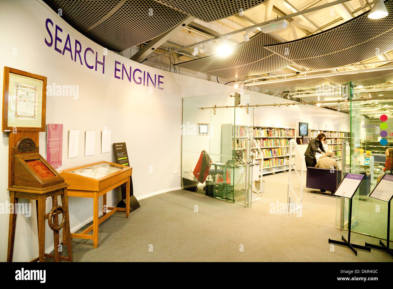 Die Bibliothek, "The Search Engine", für Studium und Lehre; Das National Railway Museum, York, UK Stockfoto