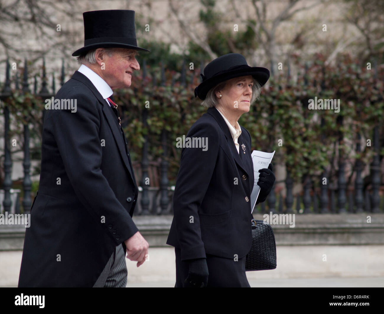 Trauernde an der Beerdigung von Margaret Thatcher. Stockfoto